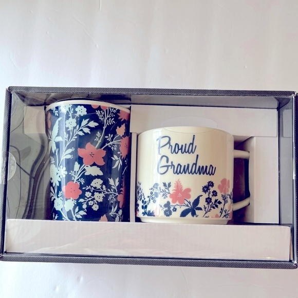 Other - NEW in Box 2 Pack Mugs Proud Grandma Threshold Flowers Gift Grandmother